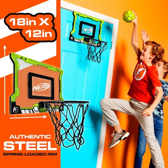 Nerf Games Nerf Basketball Pro Over The Door Hoop With Mini Ball 8